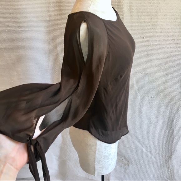 Nicole Miller Silk Blouse Cold Shoulder VTG 90s - Picture 1 of 8